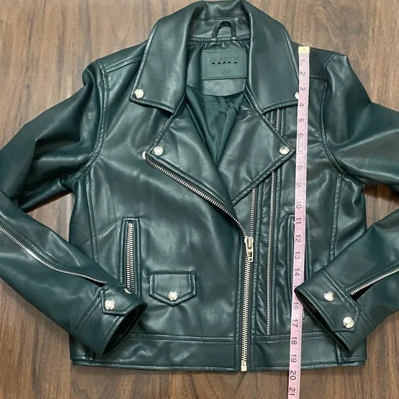 Blank NYC Green Moto Faux Leather Jacket - Picture 4 of 9